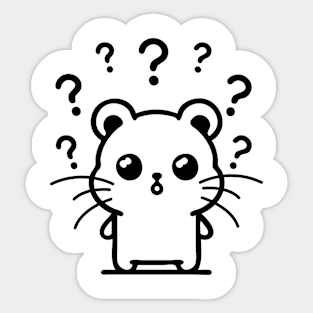 Curiosity Captured: Puzzled Hamster Pose Sticker